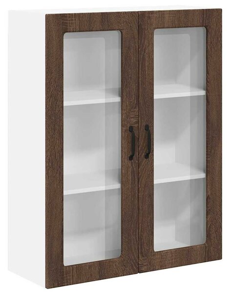VidaXL Fali üveges szekrény LUCCA Barna Tölgy 80 x 31 x 100 cm