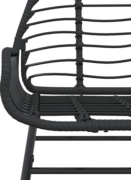 7 részes fekete polyrattan üveg kerti étkezőgarnitúra