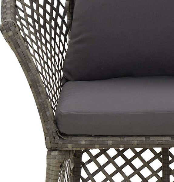 VidaXL Polyrattan Kerti Fotel Lábtartóval - Szürke
