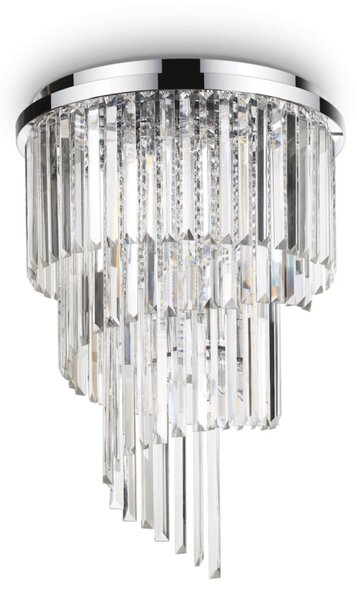 CARLTON modern kristály mennyezeti lámpa, 12-es, króm