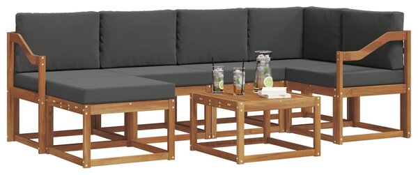 VidaXL Kültéri kanapé szett párnával 7 pcs Természetes és antracit