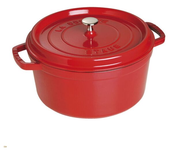 Staub La Cocotte Öntöttvas kerek Főzőedény Ø 28cm 6,7L - Cseresznyepiros