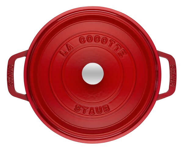 Staub La Cocotte Öntöttvas kerek Főzőedény Ø 28cm 6,7L - Cseresznyepiros