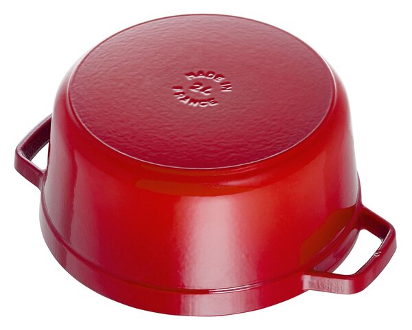 Staub La Cocotte Öntöttvas kerek Főzőedény Ø 28cm 6,7L - Cseresznyepiros