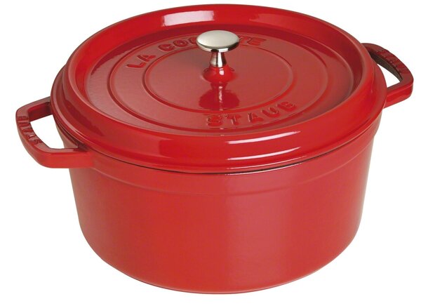 Staub La Cocotte Öntöttvas kerek Főzőedény Ø 28cm 6,7L - Cseresznyepiros