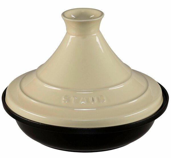 Staub 405093950 Tajine Öntöttvas kerek Sütőedény Ø28cm 2,6L - Bézs/Fekete
