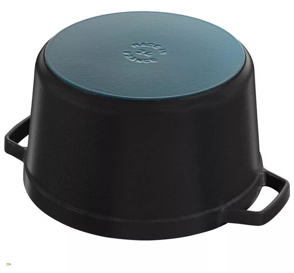 Staub La Cocotte Öntöttvas kerek Főzőedény Párolóval Ø 24cm 3,8L - Fekete
