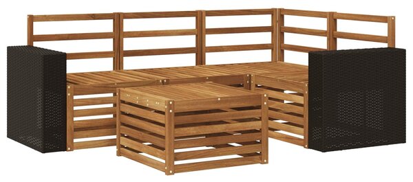 VidaXL Kültéri kanapé szett 5 pcs Természetes 59 x 59 x 37 cm