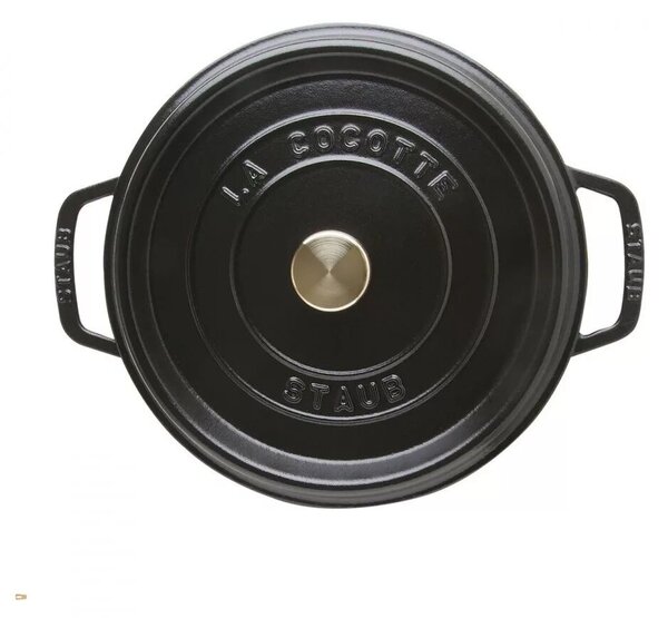 Staub La Cocotte Öntöttvas kerek Főzőedény Párolóval Ø 24cm 3,8L - Fekete