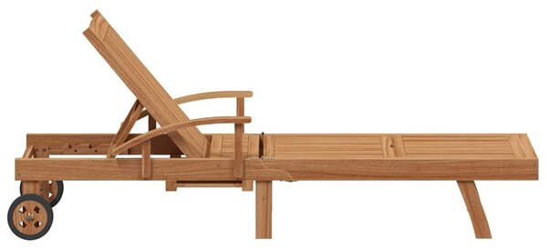 VidaXL Napozóágy párnával Barna 195 x 59 x 78,5 cm Tömör Teakfa