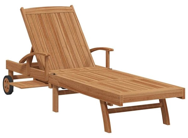 VidaXL Napozóágy párnával Barna 195 x 59 x 78,5 cm Tömör Teakfa