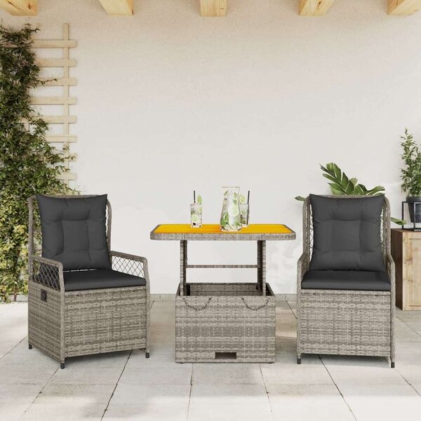 VidaXL Kertbútor Szett - Polyrattan Étkezőgarnitúra - 3 részes