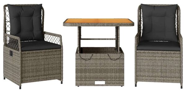 VidaXL Kertbútor Szett - Polyrattan Étkezőgarnitúra - 3 részes
