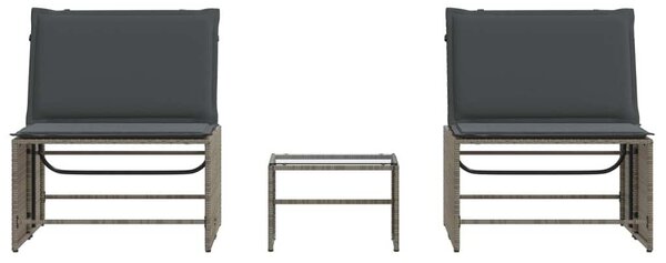VidaXL - Polyrattan Napozóágy Szett - 2 db - Szürke