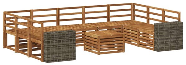 VidaXL Ülőgarnitúrák 10 pcs Természetes Tömör Akácfa