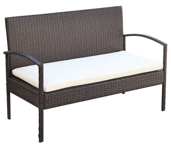 Polyrattan Kerti Bútorszett - 4 részes - Barna