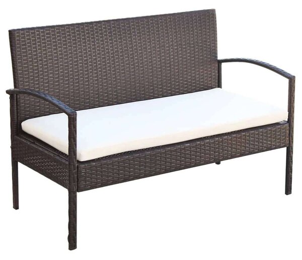 Polyrattan Kerti Bútorszett - 4 részes - Barna