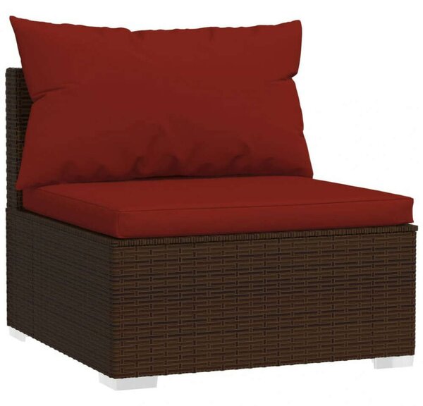 Polyrattan Kerti Ülőgarnitúra - 7 részes - Barna