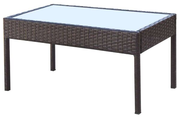 Polyrattan Kerti Bútorszett - 4 részes - Barna