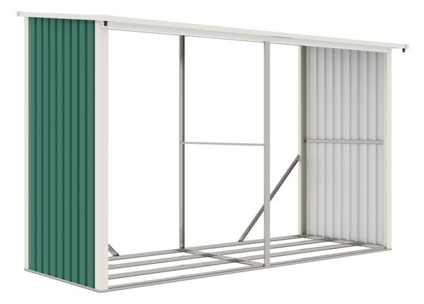 G21 WOH 682 tüzifa tároló - 302 x 119 cm, zöld