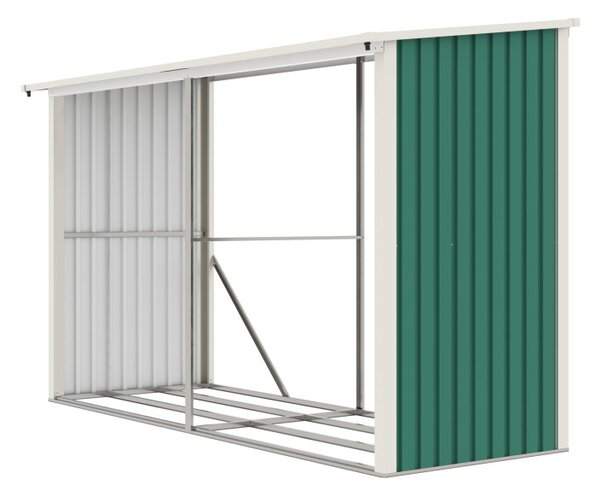 G21 WOH 682 tüzifa tároló - 302 x 119 cm, zöld