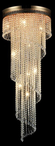 CASCADE mennyezeti lámpa, klasszikus kristály, 12x28W, 100 cm