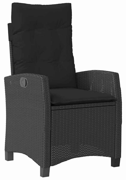 VidaXL Kert étkező szett 5 pcs Fekete polirattan