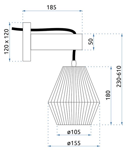 Fali lámpa APP1149-1W Wood
