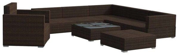VidaXL Polyrattan Kerti Bútorszett - 8 részes - Barna