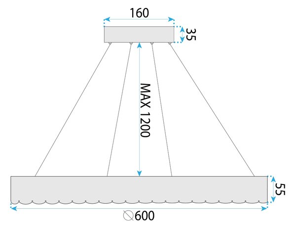 LED lámpa MS019-CP ROSE GOLD 60cm