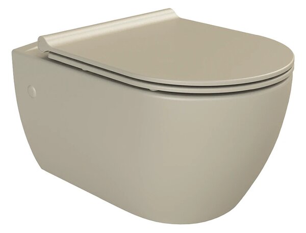 CeraStyle CITY fali WC - MATT BÉZS - rimless - perem nélküli - rejtett rögzítésű - 53 cm