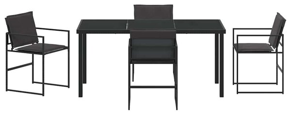 VidaXL Kert étkező szett 5 pcs Fekete 160 x 80 x 73 cm