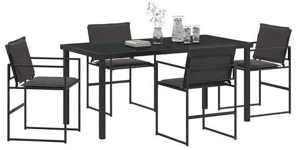VidaXL Kert étkező szett 5 pcs Fekete 160 x 80 x 73 cm