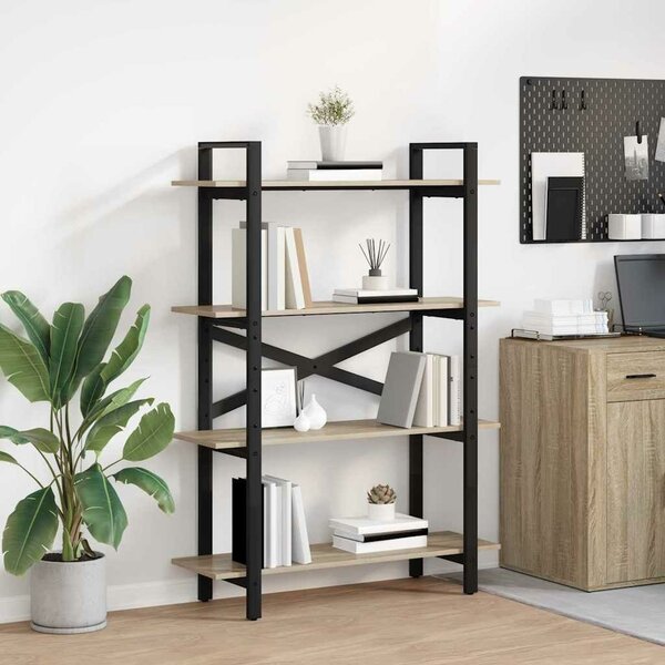 VidaXL Könyvespolc Sonoma tölgy 100 x 33,5 x 140 cm Faanyag