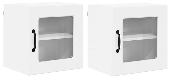 VidaXL Fali üveges szekrény PORTO 2 pcs Magas Fényű Fehér