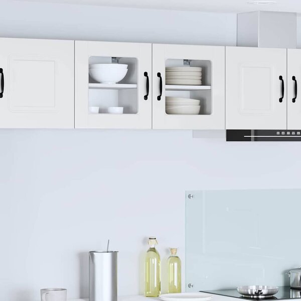 VidaXL Fali üveges szekrény PORTO 2 pcs Magas Fényű Fehér