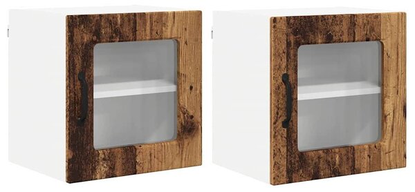 VidaXL Konyhaszekrény polcokkal 2 pcs Öreg fa 40 x 31 x 40 cm Faanyag