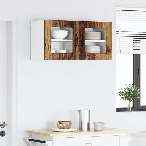 VidaXL Konyhaszekrény polcokkal 2 pcs Öreg fa 40 x 31 x 40 cm Faanyag