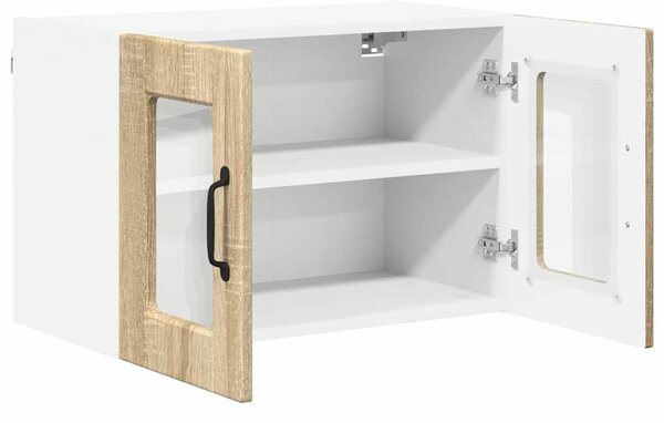 VidaXL Fali üveges szekrény PORTO 2 pcs Sonoma tölgy 60 x 31 x 40 cm