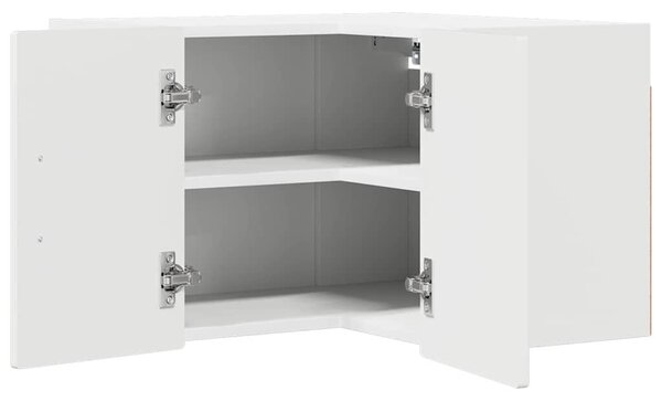 VidaXL Fali sarokszekrény PORTO Magas Fényű Fehér 57 x 57 x 40 cm