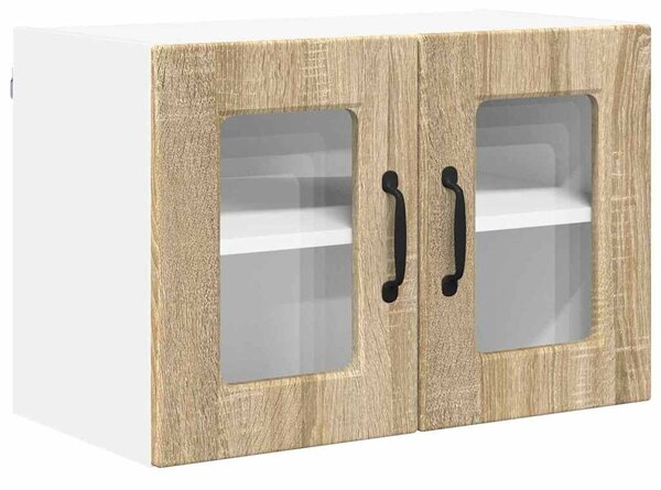 VidaXL Fali üveges szekrény PORTO 2 pcs Sonoma tölgy 60 x 31 x 40 cm