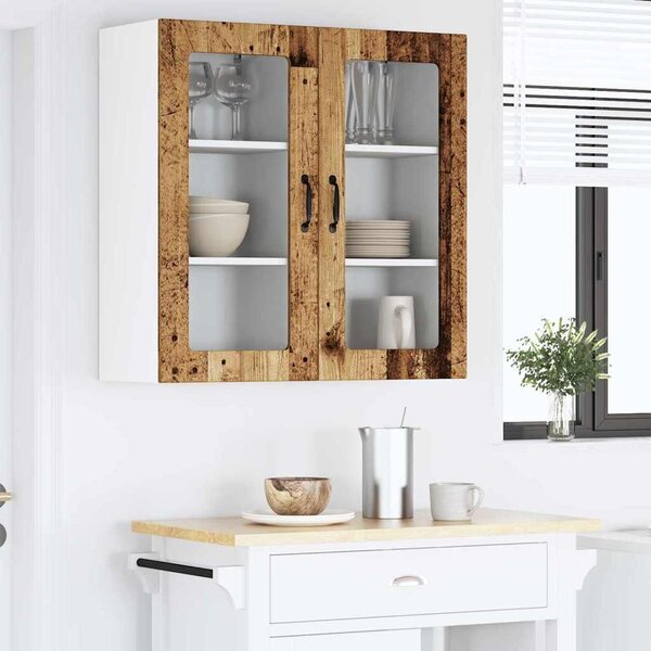 VidaXL Konyhaszekrény polcokkal 2 pcs Öreg fa 40 x 31 x 80 cm Faanyag