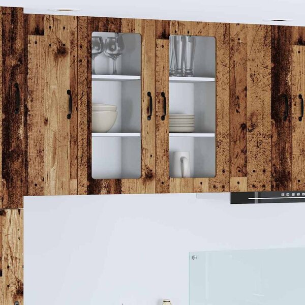 VidaXL Konyhaszekrény polcokkal 2 pcs Öreg fa 40 x 31 x 80 cm Faanyag