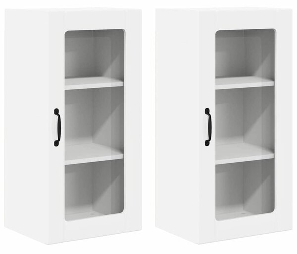 VidaXL Fali üveges szekrény PORTO 2 pcs Magas Fényű Fehér