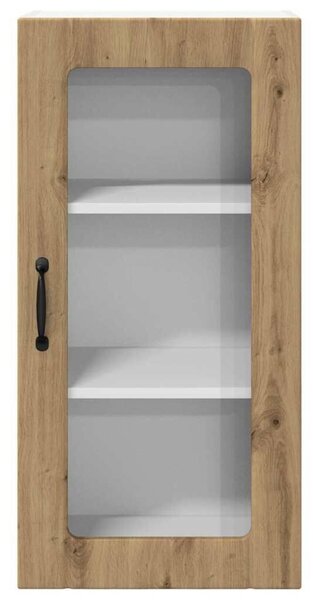 VidaXL Fali üveges szekrény PORTO 2 db Artisan tölgy Szerelt Fa
