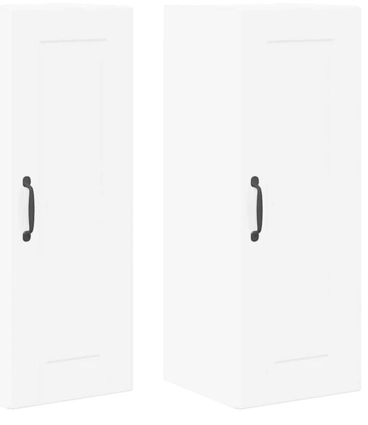 VidaXL Fali Szekrény PORTO 2 pcs Magas Fényű Fehér 30 x 31 x 80 cm