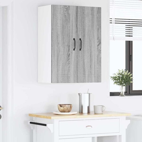 VidaXL Fali Szekrény PORTO 2 pcs Szürke Sonoma 30 x 31 x 80 cm Faanyag