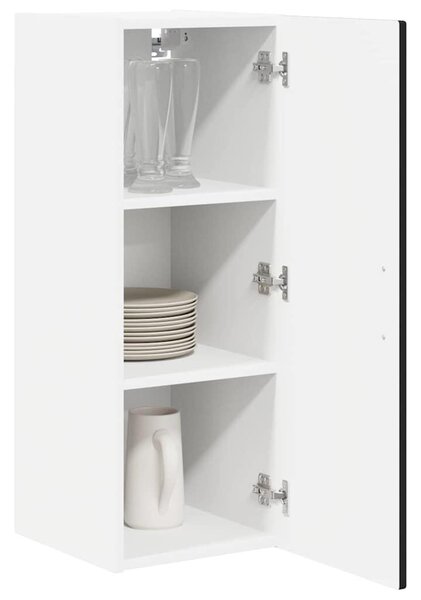 VidaXL Konyhaszekrény polcokkal 2 pcs Fekete 30 x 31 x 80 cm Faanyag