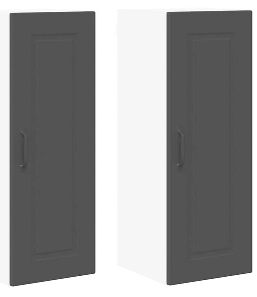 VidaXL Konyhaszekrény polcokkal 2 pcs Fekete 30 x 31 x 80 cm Faanyag