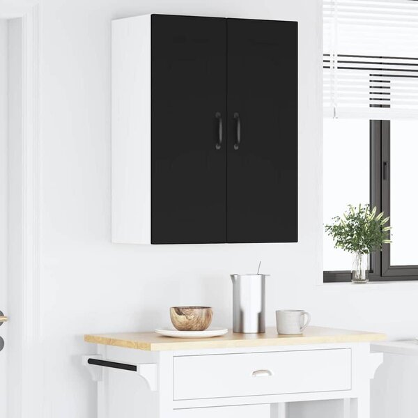 VidaXL Konyhaszekrény polcokkal 2 pcs Fekete 30 x 31 x 80 cm Faanyag